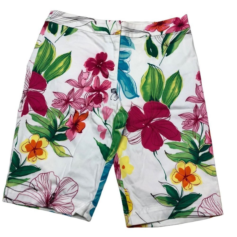 I.T.W. (It’s the weekend)  BY CLAUDE‎ BROWN BERMUDA FLORAL SHORTS SIZE 2